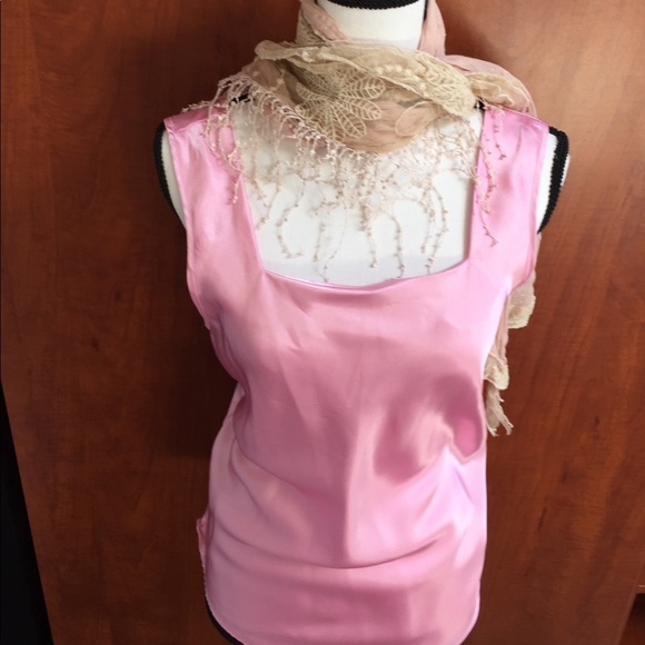 Enchanting Tops - NWT Enchanting Pearlized Pink Tank Top/Shell Sz L